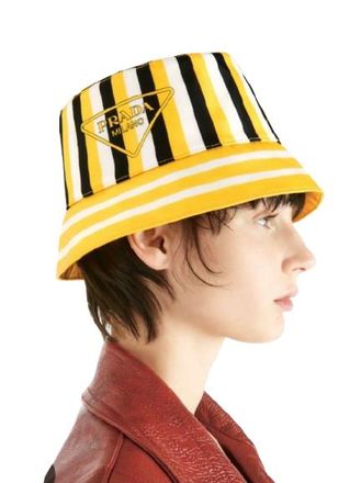 Prada Striped Bucket hat