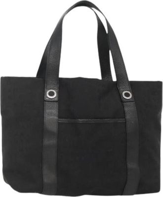 Bulgari Tweedehands Canvas handtassen - Dames - Vintage Shopper - Zwart - ONE Size - Leer - Vintage