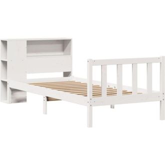 vidaXL Bookcase Bed without Mattress White 75x190 cm Small Single Solid Wood Pine Vidaxl