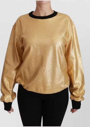 Dolce & Gabbana metallic knit long-sleeve crewneck sweater