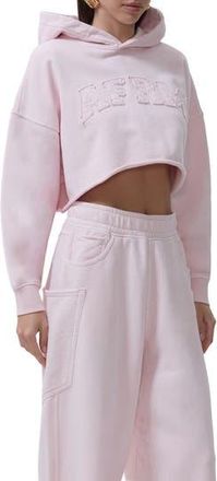 AFRM Darius Crop Cotton Hoodie in Mauve Morn at Nordstrom Rack, Size X-Small