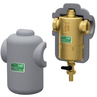Far Filtro defangatore per impianti termici con magnete e coibentazione 11/2 - femmina/femmina - 12500 gauss FAR