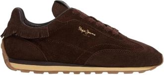 Pepe Jeans London Marvin Retro Trainers - Dames - Sneakers - Bruin - 39 EU - Su&egrave;de - Schoenen