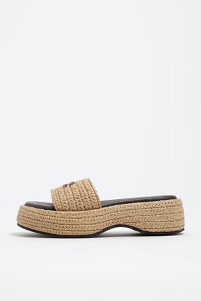 Bimba & Lola Raffia Sandals in Natural at Nordstrom, Size 40