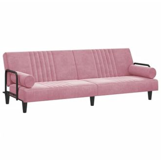 vidaXL Sof&aacute; Cama Con Reposabrazos Terciopelo Rosa Vidaxl