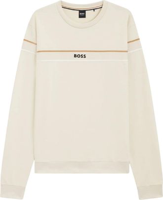 HUGO BOSS Heren Iconisch Crew Neck Sweatshirt (Wit)