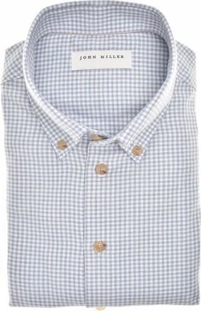 John Miller business overhemd lichtblauw - Heren - Casual Overhemden - Blauw - M - Overhemden