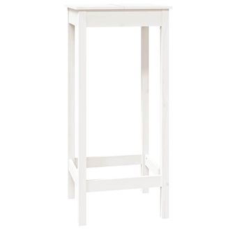 vidaXL Tavolo Da Bar Bianco 50x50x110 Cm In Legno Massello Di Pino - Vidaxl