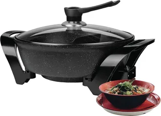 Brentwood Brentwood SK-72BK Electric Non-Stick 6-Quart Shabu Pot with Divider, Black