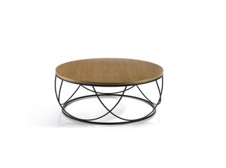 Pondecor Interiorismo Mesa de centro de dise&ntilde;o con chapa de madera. &Oslash; 80 &times; 30 cm