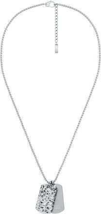 Diesel Stainless Steel Dog Tag Necklace - Necklaces - Unisex - Silver