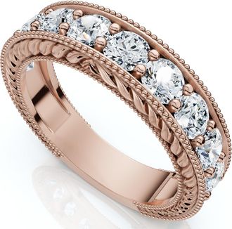 Pompeii3 1Ct Heather Diamond Vintage Wedding Ring 10k Gold Lab Grown