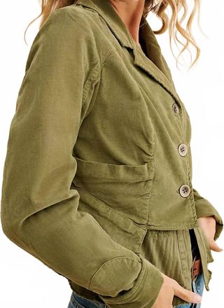 Free People Orly Cord Heritage Jacket In Olive