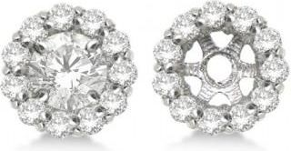 Allurez Round Diamond Earring Jackets for 5mm Studs 14K White Gold (0.77Ct)