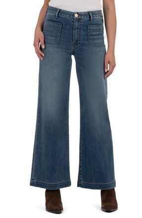 Kut from the Kloth Meg Patch Pocket Mid Rise Wide Leg Jeans in Loyalty at Nordstrom Rack, Size 10 P