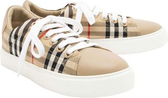 Burberry Womens Leather Vintage Check Albridge Sneaker (Authentic Pre-Loved)