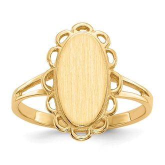 Diamond2Deal 14k Yellow Gold Open Back Signet Ring