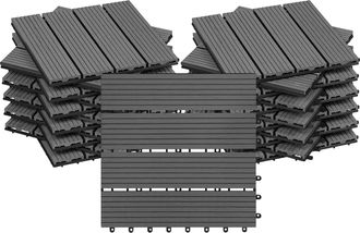 Woltu Woltu Losetas Para Suelo Exterior Wpc (22 Paneles, 30 X 30 Cm, Gris)