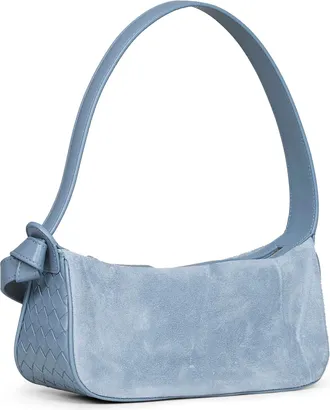 Bottega Veneta Womens Shoulder Bag Mineral Knot Light Blue Calfskin