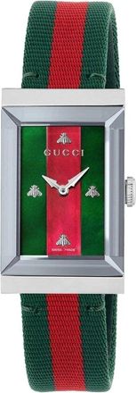 Gucci G-Frame Ya 147404 Horloge - Dames - Horloges - Grijs - ONE Size - Nylon - Accessoires