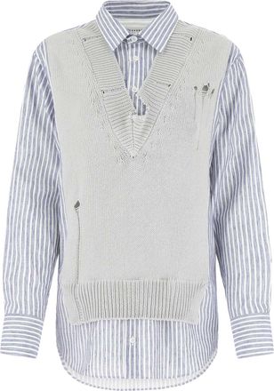 Maison Margiela Embroidered Cotton Bend Shirt