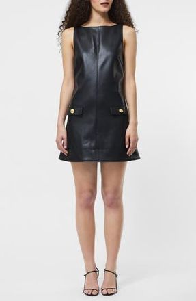 French Connection Dessa Sleeveless Faux Leather Minidress in 01-Black at Nordstrom Rack, Size 12