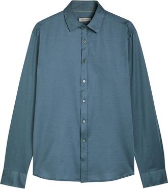 Canali Cotton Shirt - Blue - Xxl
