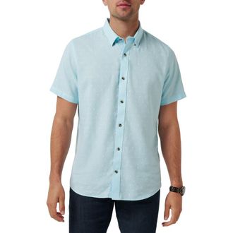 Travis Mathew Early Check In Cotton Button-Up Shirt in Cory Blue at Nordstrom Rack, Size Xxx-Large