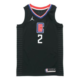 Nike Jordan Air Jordan NBA Basketball Sports Jersey SW Fan Edition 20-21 Season Los Angeles Clippers Leonard 2 Black CV9480-011