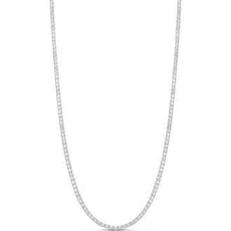 SHYMI Classic Tennis Necklace in Silver/White at Nordstrom, Size 16