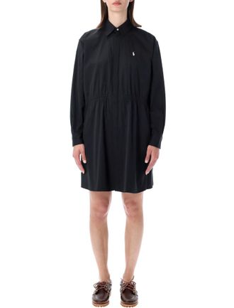 Polo Ralph Lauren Black Logo Shirt Collar Mini Dress