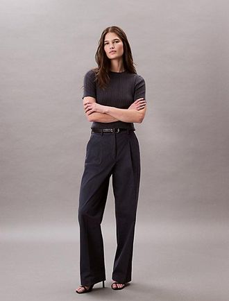 Calvin Klein Relaxed Cotton Twill Trousers