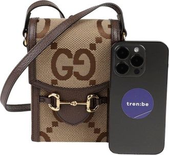 Gucci Brown Canvas Horsebit Mini Crossbody