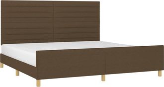 vidaXL Cama Sin Colch&oacute;n Tela Marr&oacute;n Oscuro 200x200 Cm Vidaxl