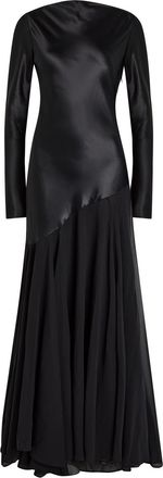 Tove Cordelia Asymmetric Silk Maxi Dress - Black - 40 (UK12 / M)