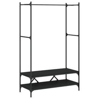 vidaXL Perchero Con Estantes Madera De Ingenier&iacute;a Negro Vidaxl Negro