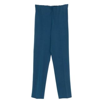 Le Tricot Perugia Straight Trousers, female, Blue, L, straight-leg trousers