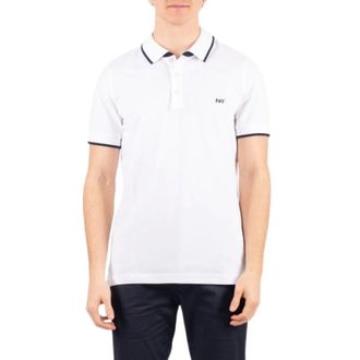 Fay Polo Shirts, male, White, Size: 2XL Cotton Polo Shirt