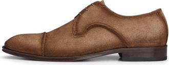 HUGO BOSS Mens Derrek Derby Capped Toe Smart Shoes in Medium Beige - Size UK 8.5