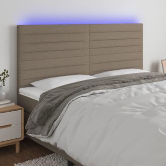 vidaXL Cabecero Con Luces Led Tela Gris Taupe 180x5x118/128 Cm Vidaxl