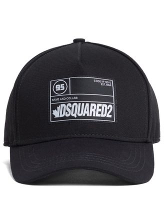 Dsquared2 Honkbalpet met logopatch - Zwart