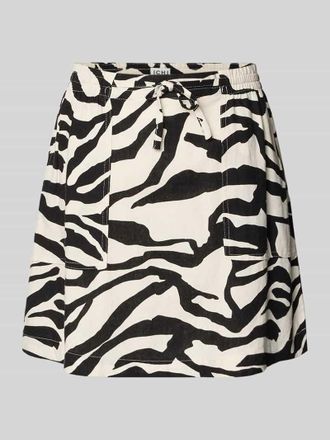 Ichi Minirock aus Leinen-Viskose-Mix Modell LINNO in Offwhite, Gr&ouml;&szlig;e 34