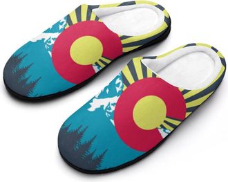 Generic Colorado Flag Mens Slippers Comfortable And Non-slip Cotton Slipper Shoe for House