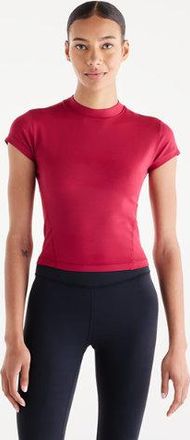 New Balance Donna NB Define Fitted T-Shirt in Rosso, Maglia di Poliestere, Taglia XL