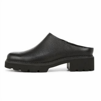Vionic Womens Fairfax Leather Clogs In Black