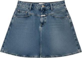 Closed Flounce Mini Rok - Dames - Spijkerrokken - Blauw - W26 - Katoen - Rokken