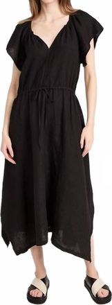 Velvet Debbie Woven Linen Dress In Black