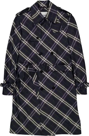 Burberry Check Long Belted Trench Coat, Brand Size 52 ( US Size 42 )