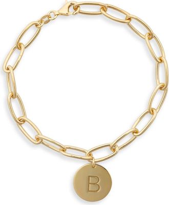 Meshmerise Initial Disc Charm Bracelet in Yellow-B at Nordstrom Rack