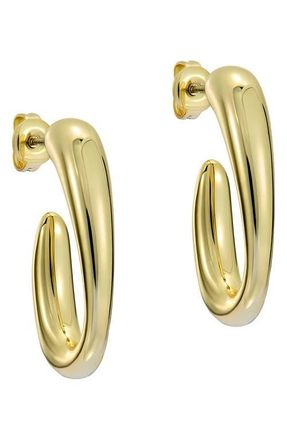 Ted Baker Cori Contour Hoop Earrings in Metallic Gold at Nordstrom